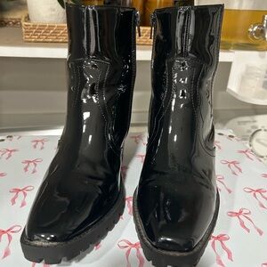 Diba Black Patent Leather Boots